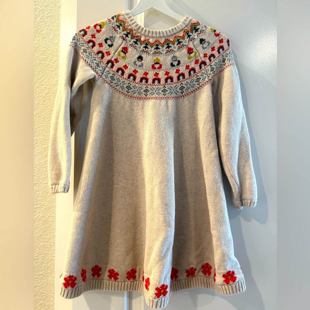 Girls Hanna Andersson fair isle sweater dress